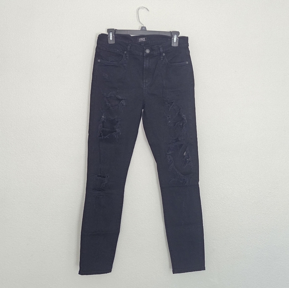 Agolde The Sophie Distressed TENCEL Blend Black Jeans size 29 USA MADE - Picture 1 of 7